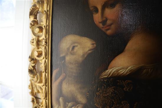 Manner of Onorio Marinari (1627-1715) St Agnes and Lamb 25.5 x 20.5in.